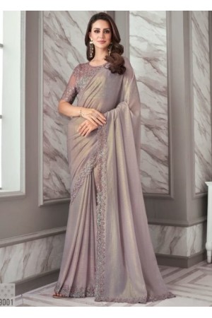Light Pink Silk Designer Saree